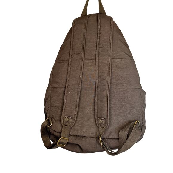 Kipling Lrg Backpack Gray Crinkle Nylon Casual Monkey Keychain Lightweight - Picture 2 of 5